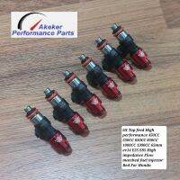 6X Top feed High performance 450CC 550CC 650CC 850CC 1000CC 1300CC 65mm ev14 E25 E85 High impedance Flow matched fuel injector Red For Honda หัวฉีด