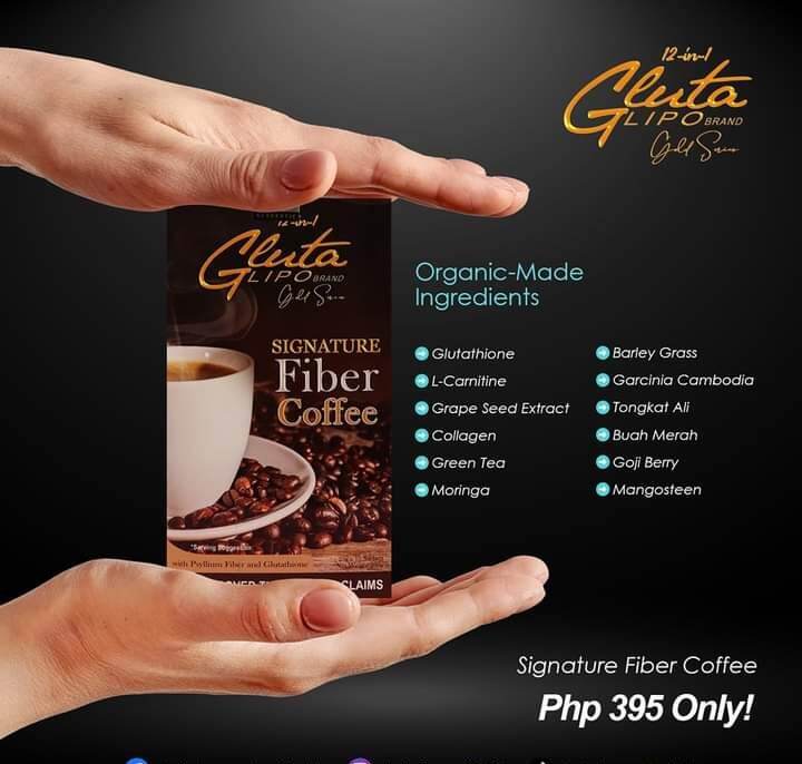 GLUTA LIPO FIBER COFFEE with freebies Lazada PH