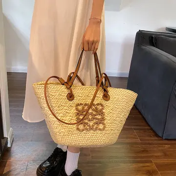 Rattan sales straw bag