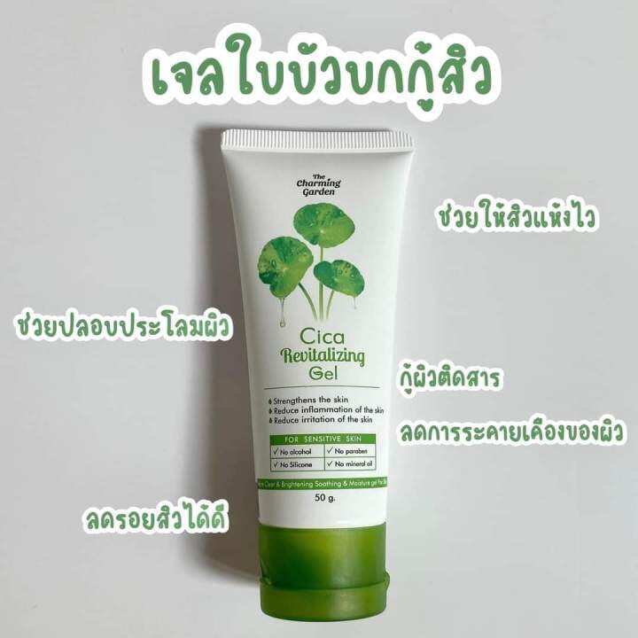 เซต-เจลกู้ผิวหน้าใบบัวบก-สบู่ใบบัวบก-ลดสิว-ผิวติดสาร