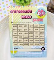 ตาราง ออมเงิน 50000 บาท ชุดออมเงิน 20 ใบ หนึ่งล้านบาท กระดาษโฟโต้