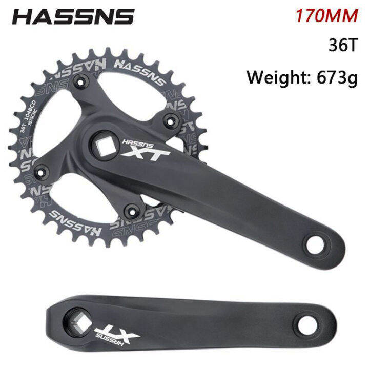 HASSNS XT Crankset Bicycle Cranks Square Tip Crank Mtb 104 Bcd Mountain