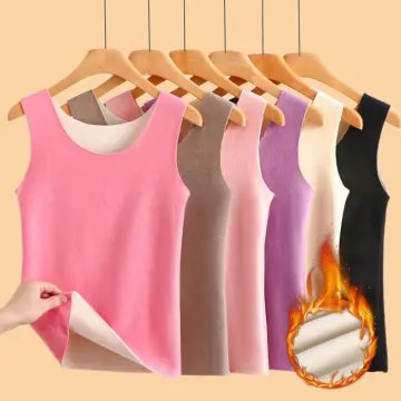 Ladies Thermal Vest Thermal Underwear Womens Sleeveless Thermal Shirts V  Neck Vest Fleece Lined Underwear Thermal Tank Tops Womens Thermal Vests Top