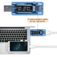 1  USB Tester เครื่องชาร์จแรงดันไฟฟ้าเครื่องทดสอบโวลต์แรงดันไฟฟ้าเมตรจอแสดงผลโทรศัพท์มือถือเครื่องตรวจจับการทดสอบแบตเตอรี่