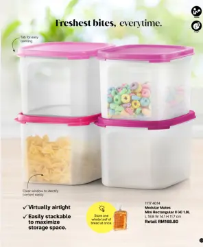 Tupperware Brands Modular Mate Mini Rectangular (6pcs) 1.9L Full Set