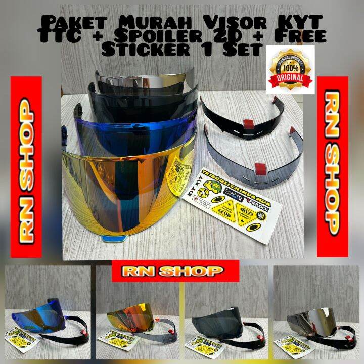 Paket Murah Visor Open Venom Flat Kyt Ttc Spoiler D Free Sticker Kyt Set Lazada Indonesia