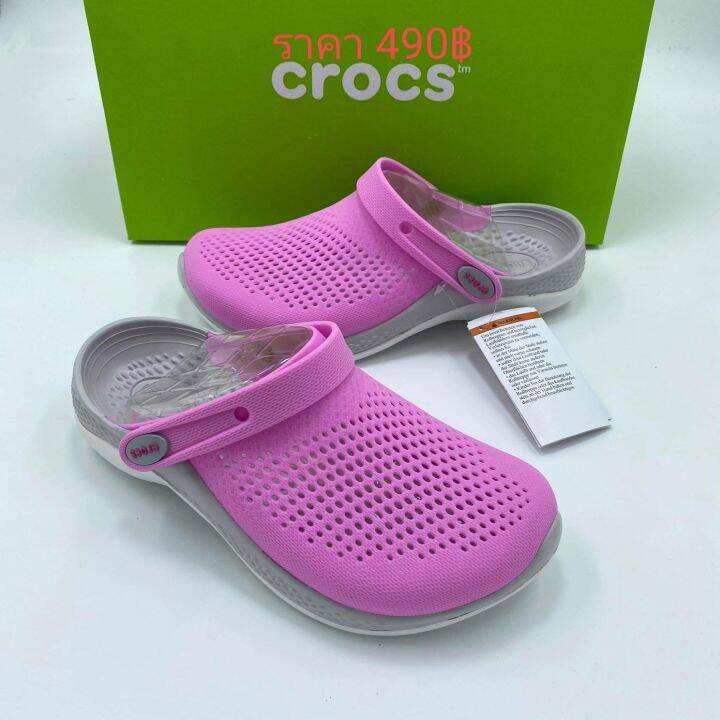 crocs-literide-clog-รองเท้าคร็อคส์รุ่นฮิตได้ทั้งชายหญิงรองเท้าแตะ-crocs-ผลิตจากยางอย่างดีนิ่มเบาไม่ลื่นใส่สะอาดเท้า