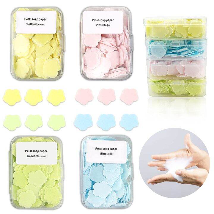 Home Deer 100pcs per box Flower Dissolvable Soap Paper Sheets Portable