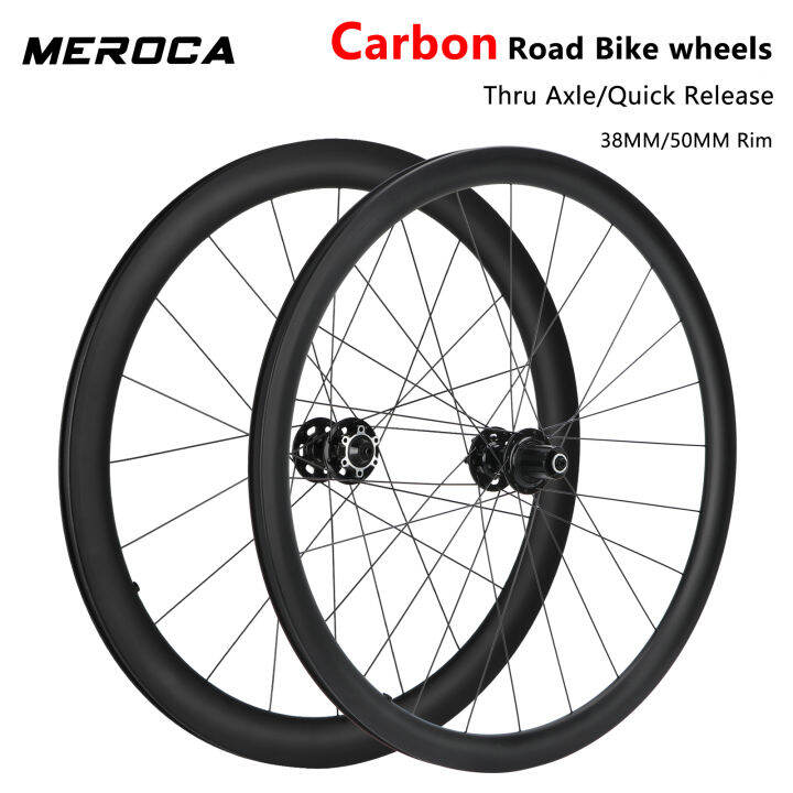 MEROCA Carbon Road Bike Wheelset 38MM 50MM Quick Release/Thru Axle 7075