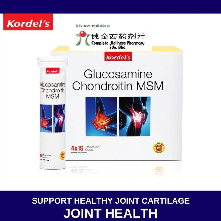 Kordel’s Glucosamine Chondroitin MSM Effervescent Tabs to Relieve