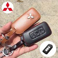 ซองหนัง ใส่กุญแจรีโมทรถยนต์ รุ่นโลโก้เหล็ก Mitsubishi Mirage,Attrage,Triton,Pajero,Expander Smart Key 2,3 ปุ่ม