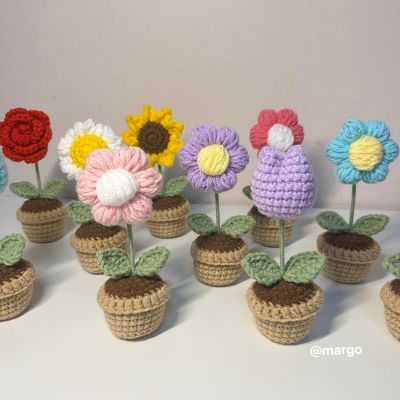 Crochet mini flower pots🌷⚘🪴จัดส่งสินค้าภายใน 2-7 วัน
