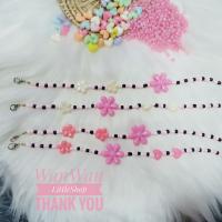 สายคล้องแมส ลายดอกไม้ ลูกปัด 4 mm งาน handmade DIY สีสันสดใส เหมาะสำหรับเป็นเครื่องประดับ คล้องหน้ากากอนามัย ความยาว 58-65 CM