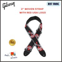 GIBSON 2" WOVEN STRAP WITH RED USA LOGO สายสะพายกีต้าร์