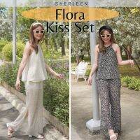 Sherleen flora kiss set ชุดเซ็ทขายาวผ้าชีฟอง มีซับใน ชุดไปทะะเล