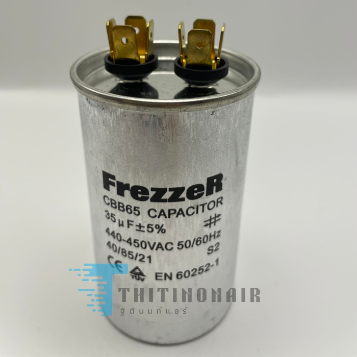 แคปรันแอร์บ้าน-อะไหล่แอร์-รุ่น-2ขั้วทองเหลืองแท้-คาปาซิเตอร์-running-capacitor-ยี่ห้อ-frezzer-สำหรับ-แอร์บ้าน-อะไหล่แอร์