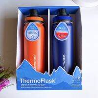 Thermoflask Water Bottle ThermoFlask 24oz Stainless Stell Water Bottles เก็บความเย็นได้ 24 ชม./ความร้อน 12 ชม. ??? ของแท้นำเข้าจากอเมริกา??? ขวดน้ำสเตนเลสดับเบิ้ลวอลล์ แพคคู่ 2 ขวด ขนาด 24 Oz.