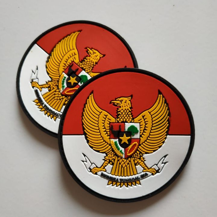 Patch Rubber Garuda Latar Merah Putihtempelan Karet Velcro Lazada Indonesia