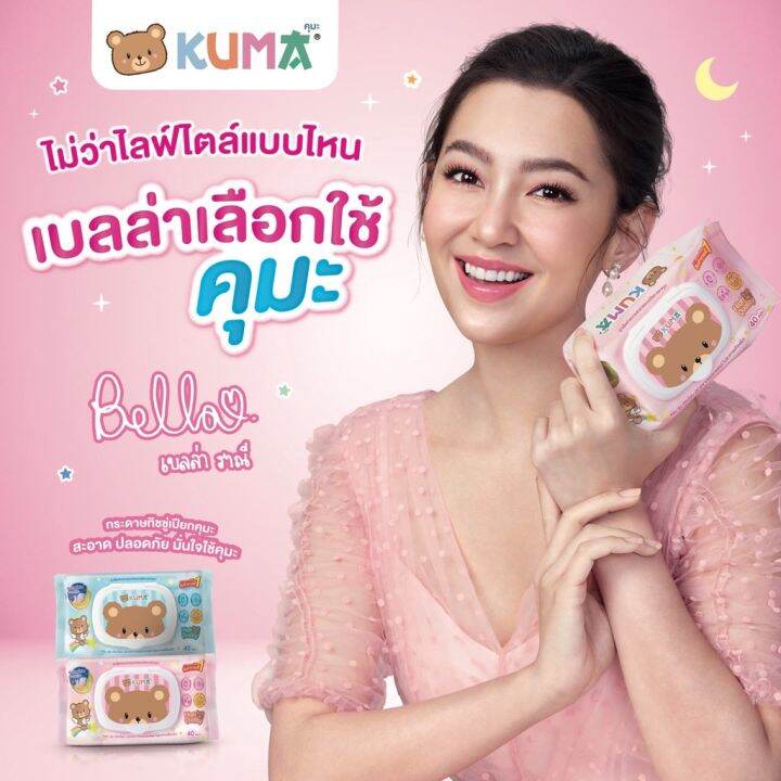 6-ห่อ-kuma-คุมะ-เปียก-ทิชชู่เปียก-babytender-กระดาษเปียก-wet-tissue-ทิชชู่คุมะ-คุมะทิชชู่-1แพ็คมี6ห่อ-1ห่อมี40แผ่น-ไร้แอลกอฮอล์-อ่อนโยนปลอดภัยต่อผิว