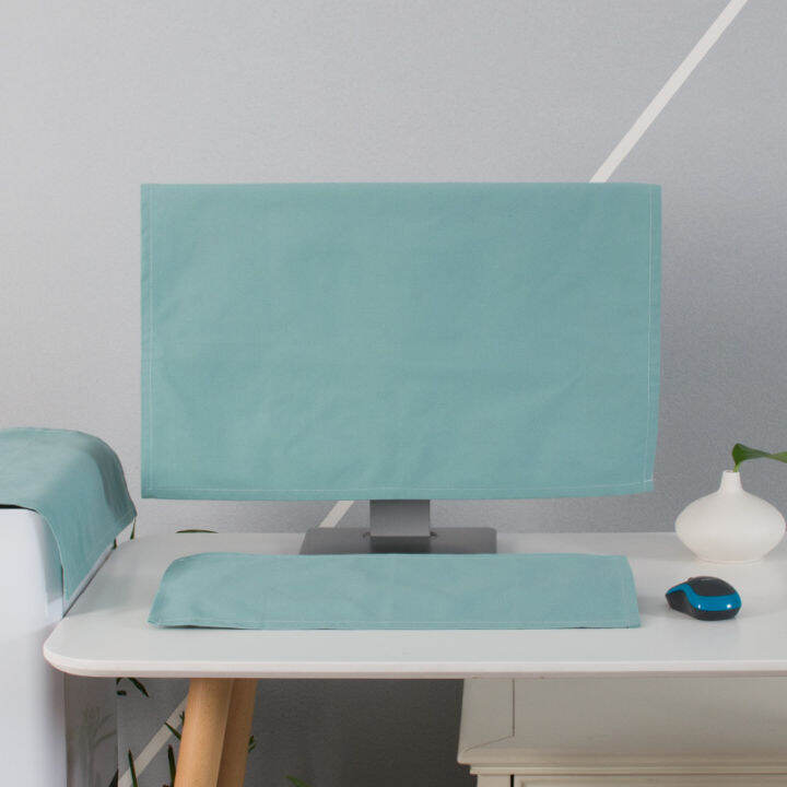 Computer Dust Cover Desktop Display Protective Cover Fabric Solid Color