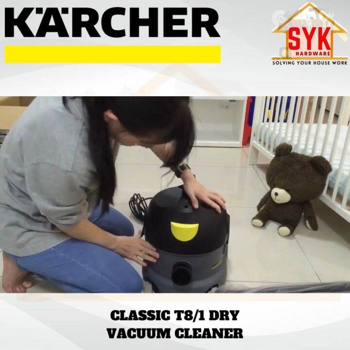 SYK Karcher T8/1 8L Classic Dry Vacuum Cleaner Home Appliances Mesin ...