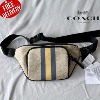 กระเป๋าคาดอกคาดเอว
THOMPSON BELT BAG IN SIGNATURE JACQUARD WITH VARSITY STRIPE (COACH C9364)