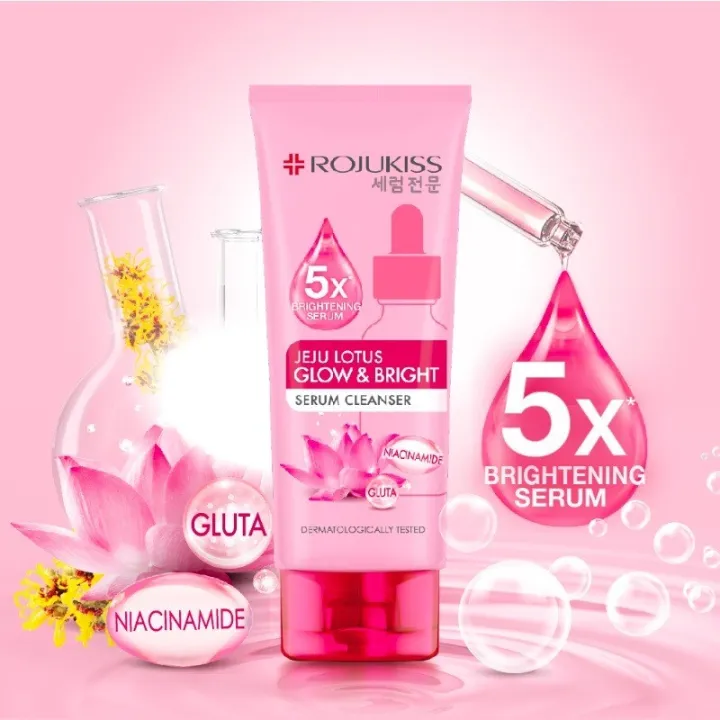 Rojukiss Lotus Glow Bright Serum Cleanser Face Wash Lazada Indonesia