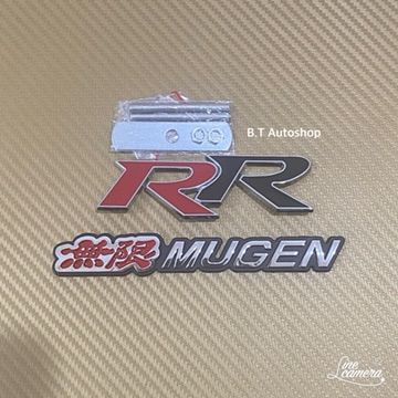 โลโก้ RR ติดกระจังหน้า งานโลหะ + โลโก้ MUGEN งานพลาสติก หลังกาว ราคาต่อ ชุด 2 ชิ้น