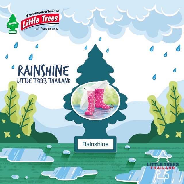 little-trees-แผ่นน้ำหอมรูปต้นไม้-กลิ่น-rainshine-ของแท้-100-little-trees-airfreshener