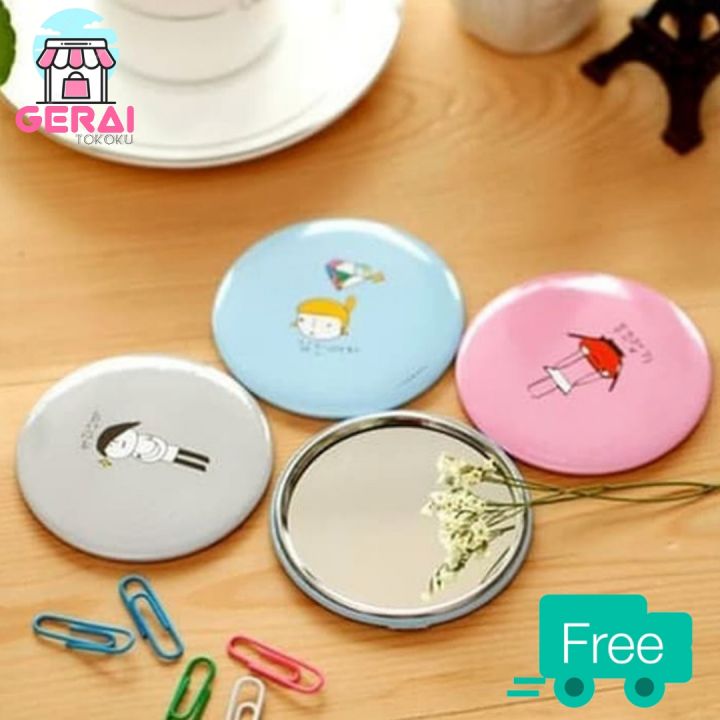 Cermin Mini Bulat Karakter Lucu Unik Random Hand Mirror Cermin Saku Lazada Indonesia 8826