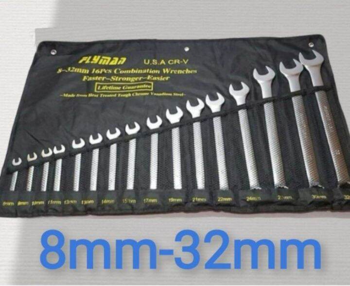 16PCS COMBINATION WRENCH SET 8MM TO 32MM ORIGINAL FLYMAN & KWY JAPAN
