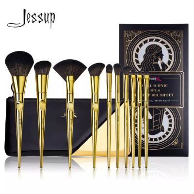 Jessup Royal Iconic 10Pcs Makeup Brush Set T317/เซ็ตแปรง 10 ชิ้น พร้อมกระเป๋า