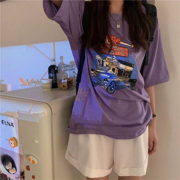 พร้อมส่ง-เสื้อยืดแขนสั้น-รูปรถ-no-336