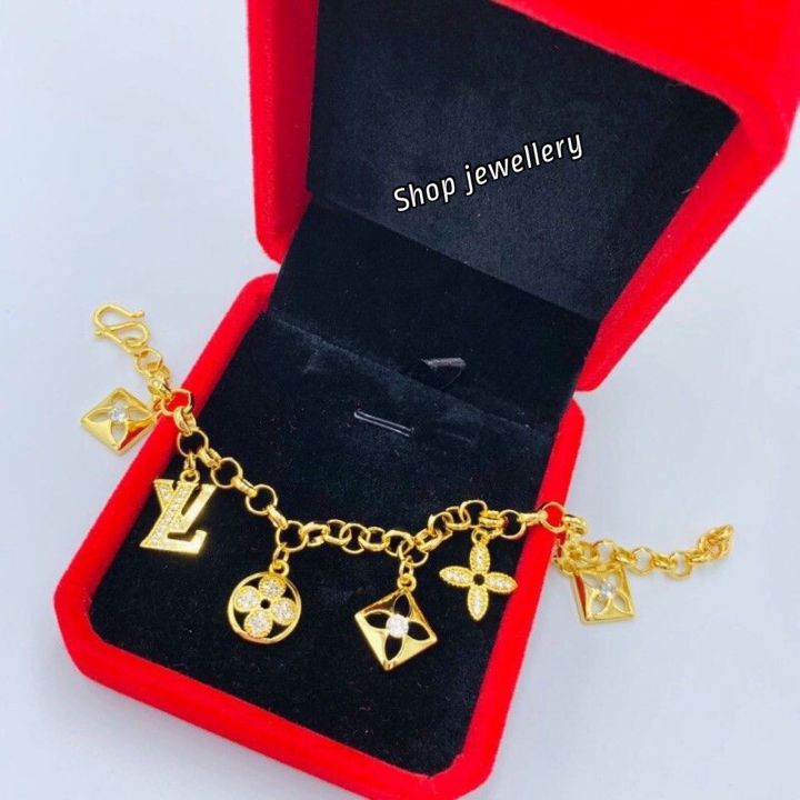gold plated lv bracelet