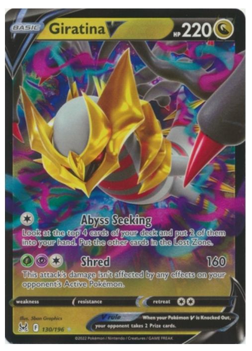  Pokemon - Giratina V 130/196 - Lost Origin Ultra Rare Card :  Toys & Games