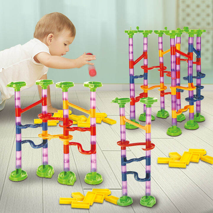 68 pcs BIG DIY Construction Marble Race Run Maze Balls Lazada PH