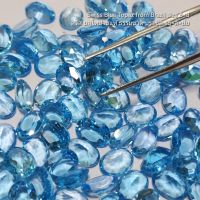 สวีสบลูโทปาซ Swiss Blue Topaz แท้?% ขนาด 6*8 m