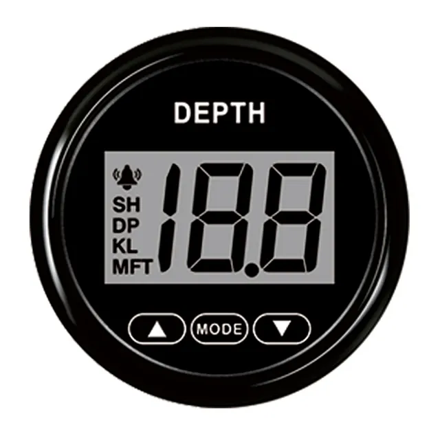 52MM Universal Depth Gauge Marine Boat Digital Depth Meter with White