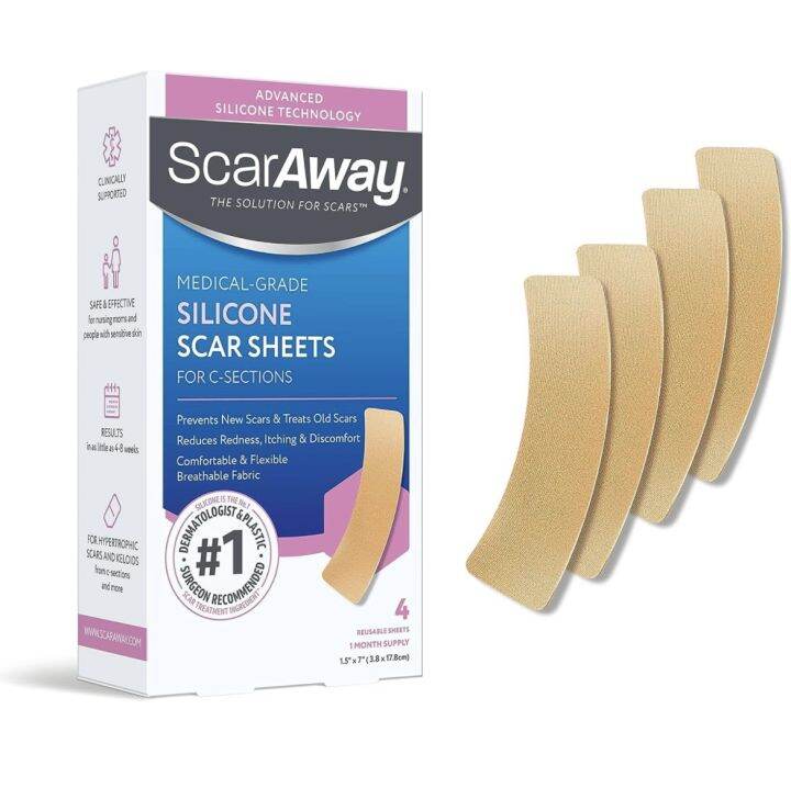 ScarAway NEW Long Silicone Scar Sheets Advanced 4 or 6 Reusable Sheets