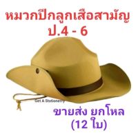 หมวกลูกเสือสามัญ ป.4 - 6 หมวกปีกลูกเสือ งานดี &amp; สวย [ขายส่ง 12 ใบ]