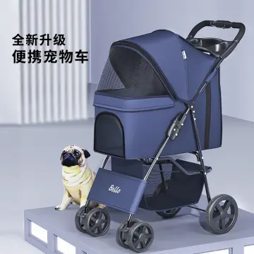 Bello 2023 Travel Carrier Easy One-Hand Fold Luxury Pet Dog Stroller 4  Wheels Lightweight Strollers for Puppy