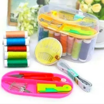 Double Layer Portable Travel Sewing Kits Box with Color Needle