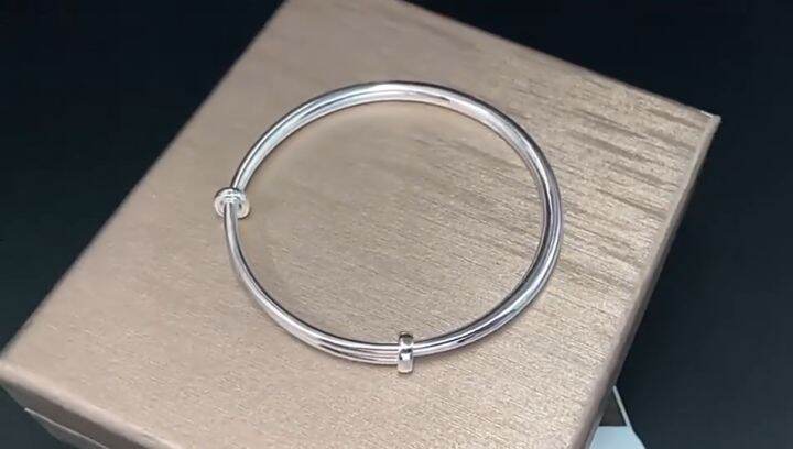 Vòng tay nữ đẹp mạ bạc đơn giản, lắc tay nữ màu bạc, vòng cuff cho ...