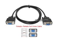 ซีเรียล RS232 DB9 Serial 9พิน full cross แบบเมีย เมีย FF 2ด้านแบบฟลูครอสไขว้ สาย RS232 9pin Female to Female cable