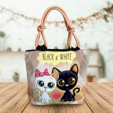 Tote Bag Canvas Miniso motif kucing