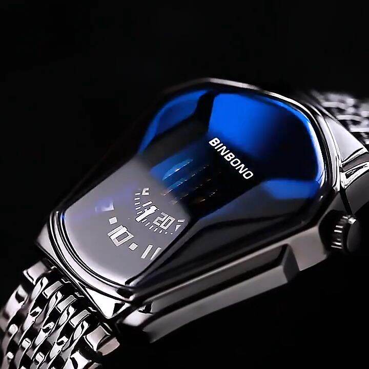 Jam Tangan Pria Keluaran Terbaru 2023 Dial Kotak Gaya Lokomotif Tren