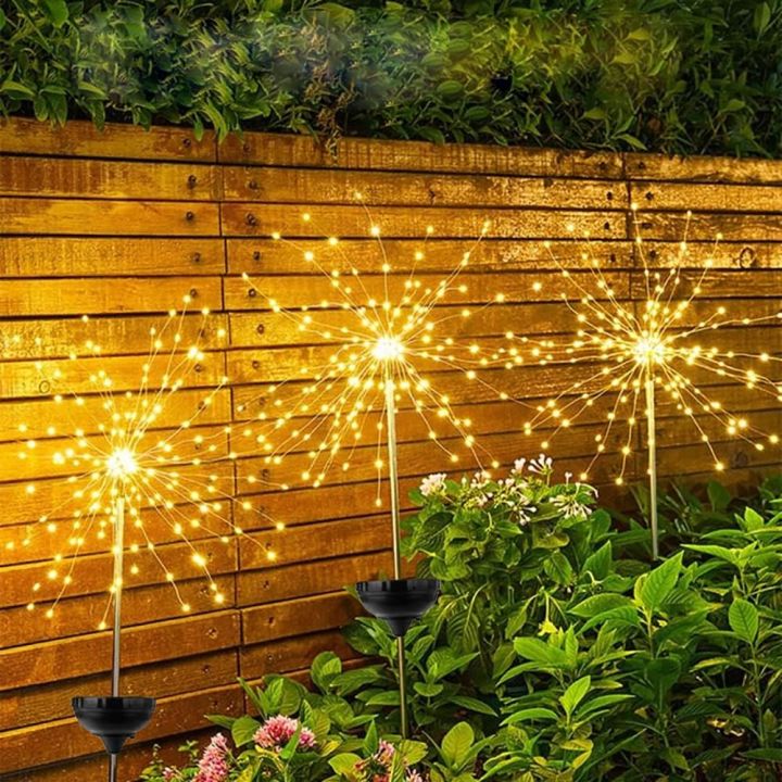 Solar Outdoor Garden Lights 120 LED Copper Wire Solar Firework Lights 2 ...