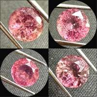 ทัวร์มาลีนสีชมพู 7 - ทรงกลม 7.5 มม. หินธรรมชาติ 100% Pink tourmaline 7 - 7.5mm round shape 100% natural gemstone