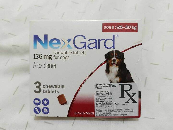 Nexgard 136mg 25-50kg Chewable Tablets For Dogs 