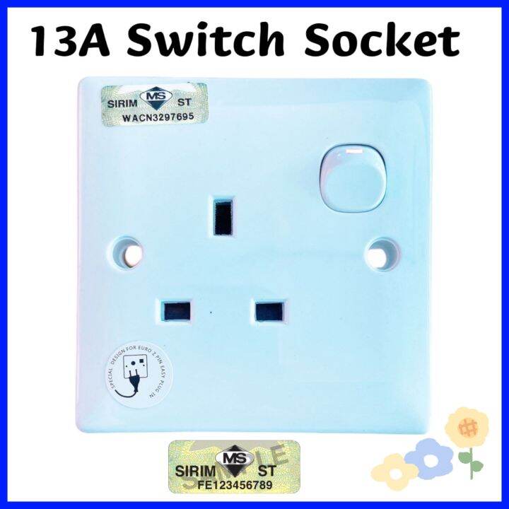 GELOOF STP 13A Switch Socket Outlet 13a 3Pin Socket SIRIM Approved Lazada